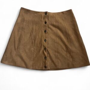 Altar’d State Faux Suede Button-Front Mini Skirt | Boho Fall Western